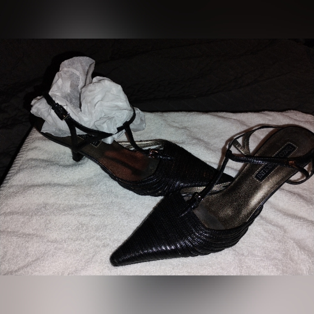 Enzo Angiolini Black Strappy Heels